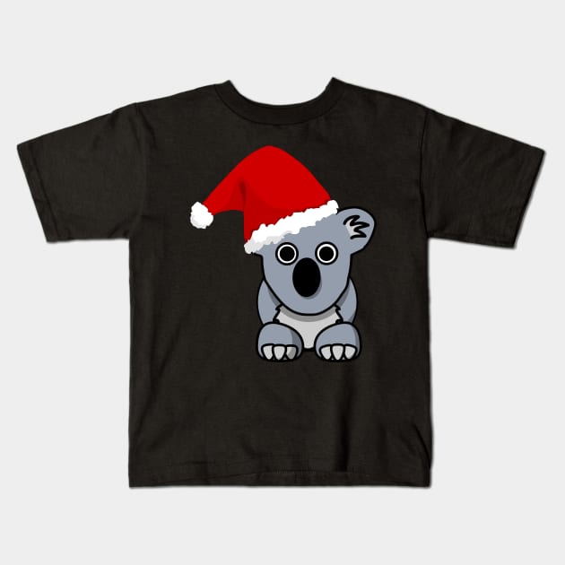 Cute Christmas Koala Kids T-Shirt by Nirvanibex